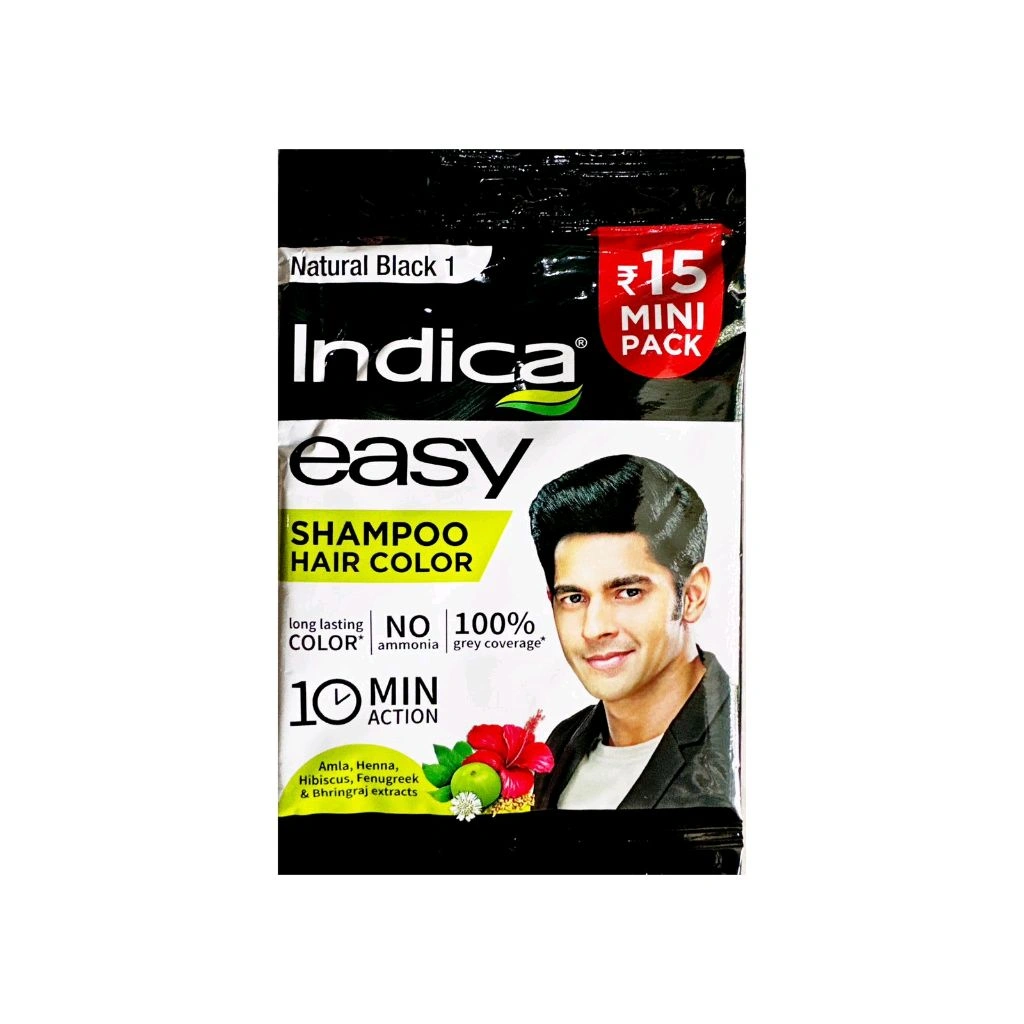 Indica Easy Men Hair Color Shampoo 10ml 1N